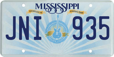 MS license plate JNI935