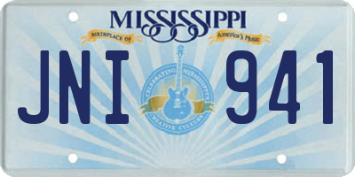 MS license plate JNI941