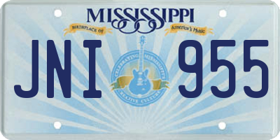 MS license plate JNI955