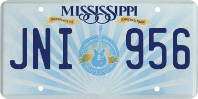 MS license plate JNI956