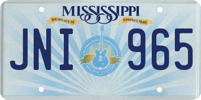 MS license plate JNI965