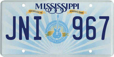 MS license plate JNI967