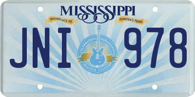MS license plate JNI978