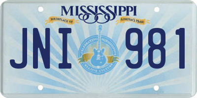 MS license plate JNI981