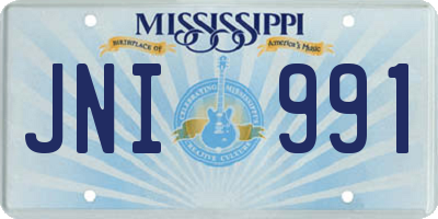 MS license plate JNI991