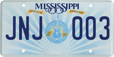 MS license plate JNJ003