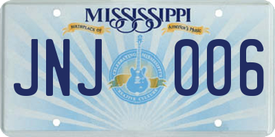 MS license plate JNJ006