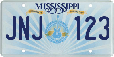 MS license plate JNJ123
