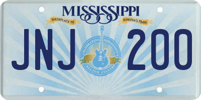 MS license plate JNJ200