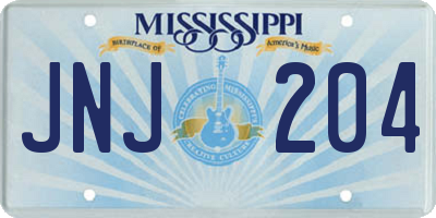 MS license plate JNJ204