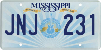 MS license plate JNJ231