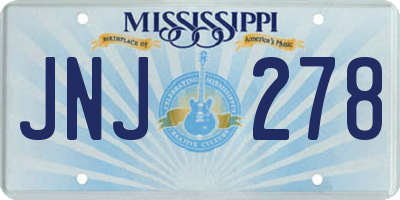 MS license plate JNJ278