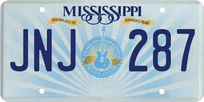 MS license plate JNJ287