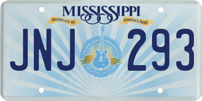 MS license plate JNJ293