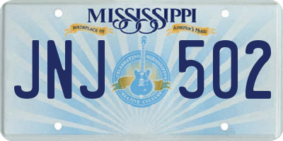 MS license plate JNJ502