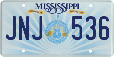 MS license plate JNJ536