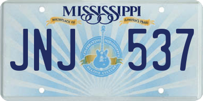 MS license plate JNJ537