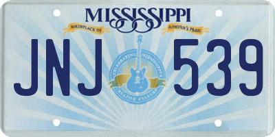 MS license plate JNJ539