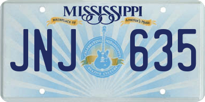 MS license plate JNJ635