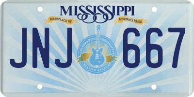 MS license plate JNJ667
