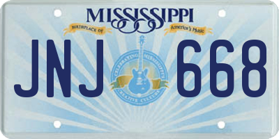 MS license plate JNJ668