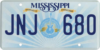 MS license plate JNJ680