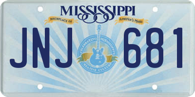 MS license plate JNJ681