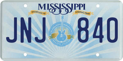 MS license plate JNJ840