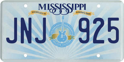 MS license plate JNJ925