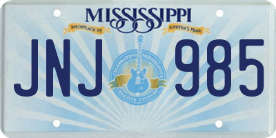 MS license plate JNJ985