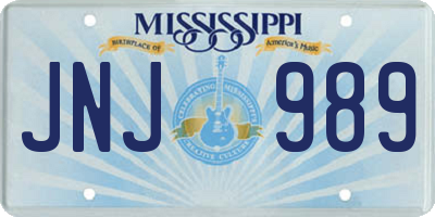 MS license plate JNJ989