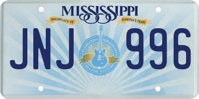 MS license plate JNJ996