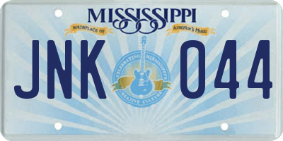 MS license plate JNK044