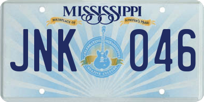 MS license plate JNK046