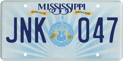 MS license plate JNK047