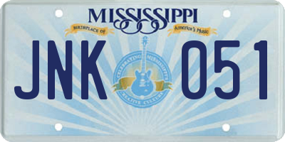 MS license plate JNK051
