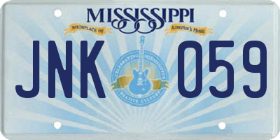 MS license plate JNK059