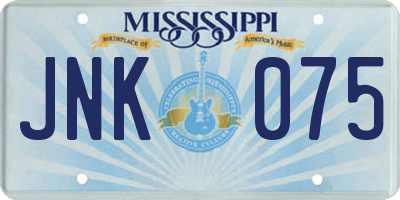 MS license plate JNK075