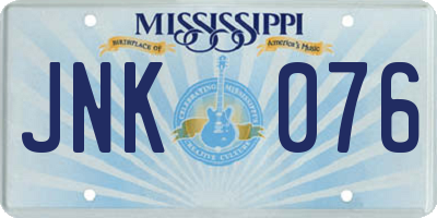 MS license plate JNK076