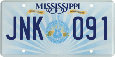 MS license plate JNK091