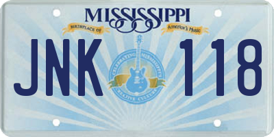 MS license plate JNK118