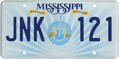 MS license plate JNK121