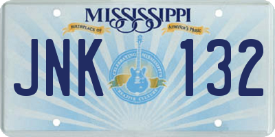 MS license plate JNK132