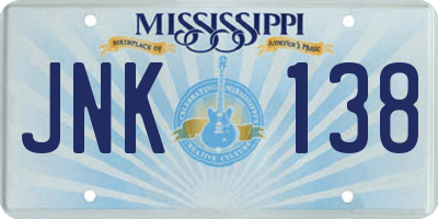 MS license plate JNK138