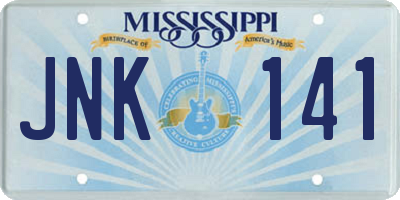 MS license plate JNK141