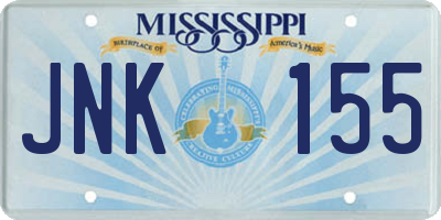 MS license plate JNK155