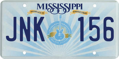 MS license plate JNK156