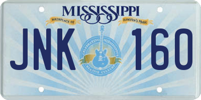 MS license plate JNK160