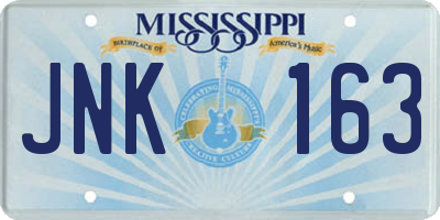 MS license plate JNK163