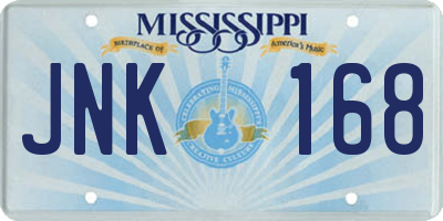 MS license plate JNK168